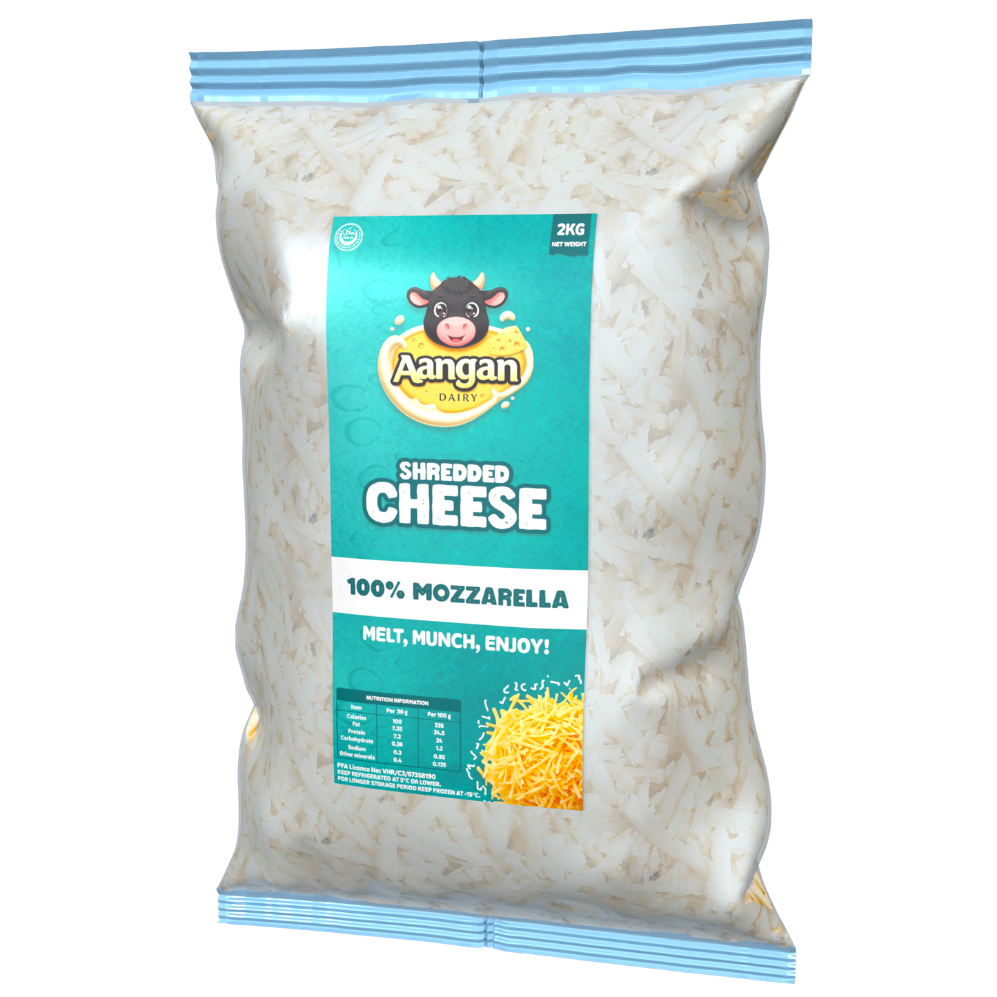 100 % Mozzarella Shredded Cheese 2kg