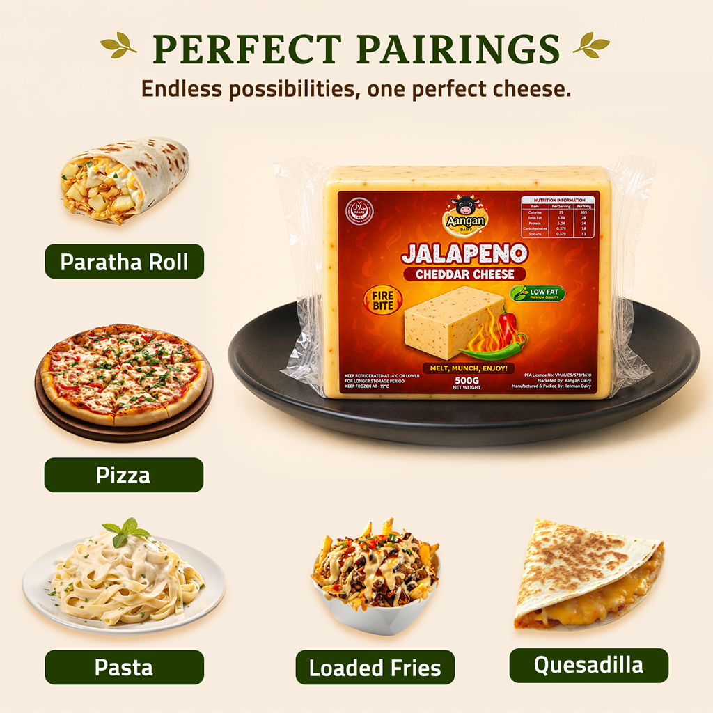 Jalapeno Cheddar Cheese Block 400g