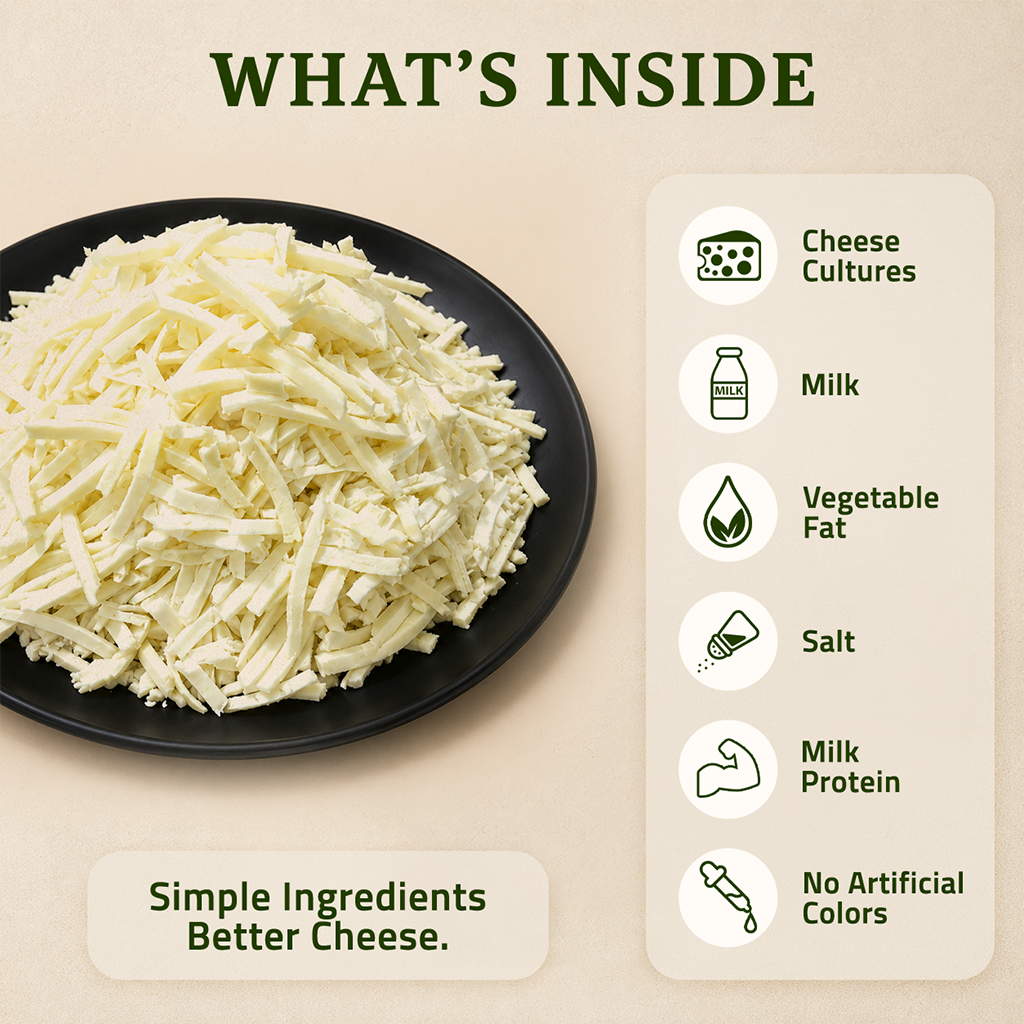 100% Mozzarella Shredded Cheese