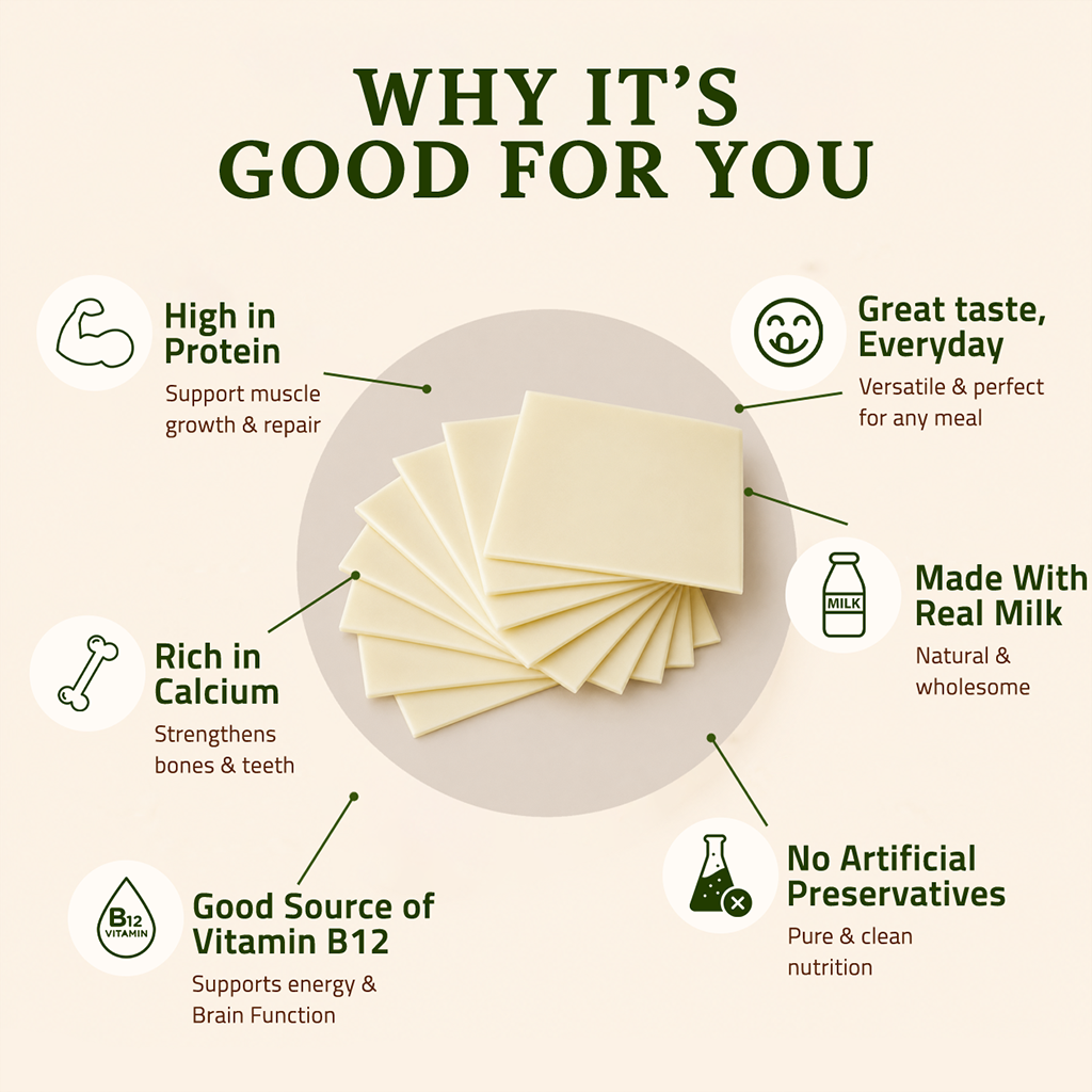 Premium White Cheddar Cheese slices 1 kg